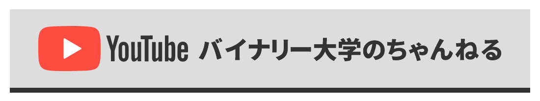 バイナリー大学のちゃんねるはコチラ